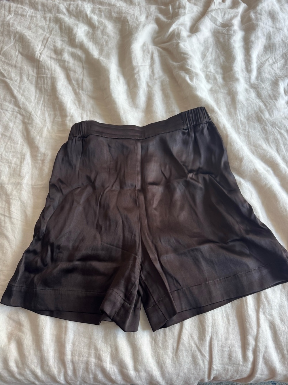 & Other Stories Satin Pull-On Shorts in Brown size XS - Picture 2 of 3